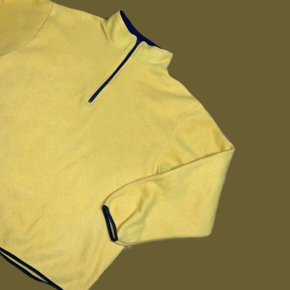 Vintage Other - vintage 90s yellow navy quarter zip fleece XL‎ court club made in canada
